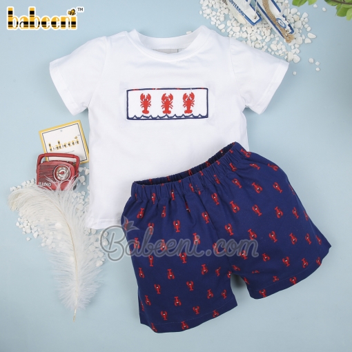 Nice lobster smocked boy outfit - BB1530