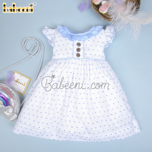 Blue swiss dot baby dress – BB2897