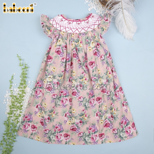 Geometric dress white smock pink with  rose boutique - BB1646A