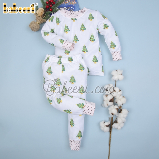 Printed Christmas tree boy sleepwear set - BB2322