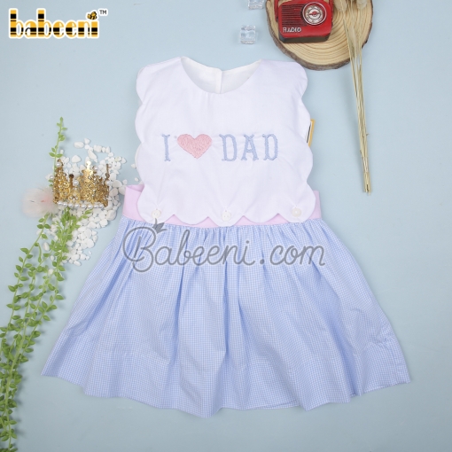I love Dad embroidery baby dress – BB2955