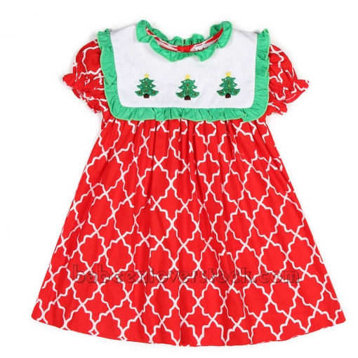 X-mas tree hand embroidered dress - BB1349C