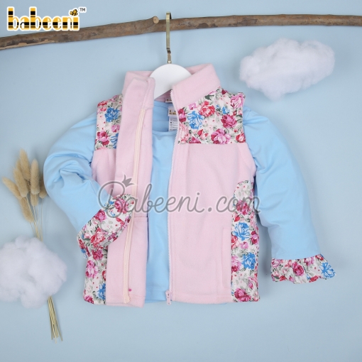 Girl set of shirt and floral coat - BB1679