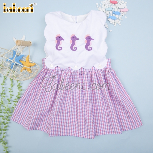 Seahorse embroidery baby girl dress – BB3037A
