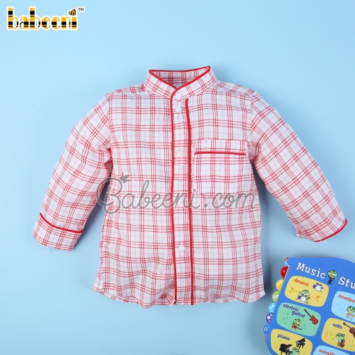 Red & White Checkboard Shirt for Boy - BB3095A