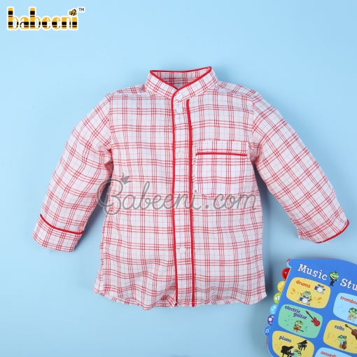 Red & White Checkboard Shirt for Boy - BB3095