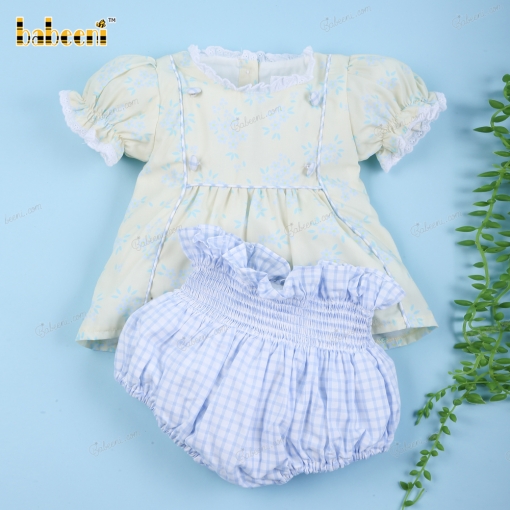 Plain Clothing 2 Piece Yellow On Blue For Girl - BB3143