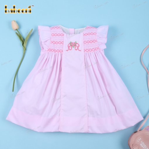  Dress With Flower Embroidery In Pink For Girl - BB3150