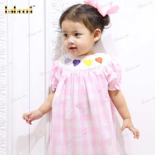 Sweet heart smocked dress in bishop style - BB1675