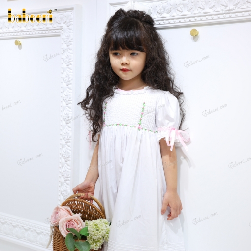Elegant embroidered flower dress for baby girl – BB2706