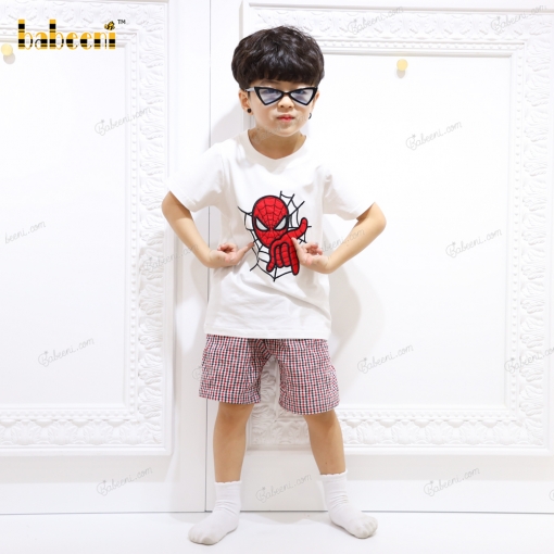 Spiderman applique boy clothing set - BB3103