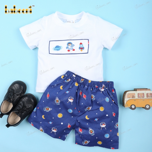 2 Piece Set Smocked Rocket For Boy - BB3211A