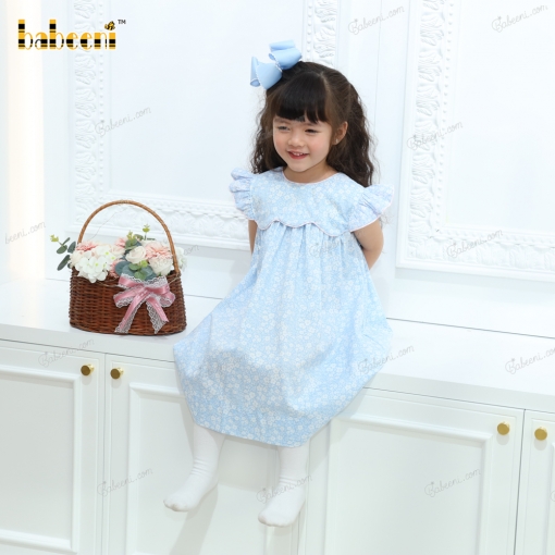 Plain Belted Dress In Blue For Girl – BB2990