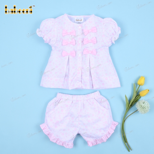 2-Piece Set Light Pink 2 Bows For Girl - BB3252