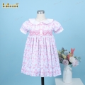 geometric-dress-pink-floral-3-buttons-on-front-for-girl---bb3242
