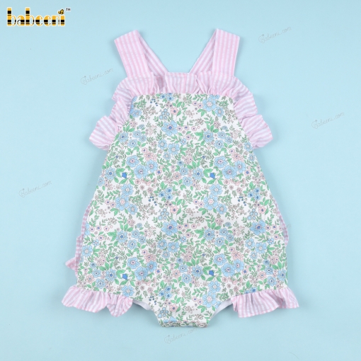 Floral Blue And Pink Accent For Girl - BB3327