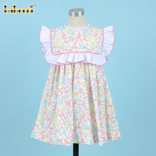 Floral Dress White And Pink Accents For Girl - BB3316