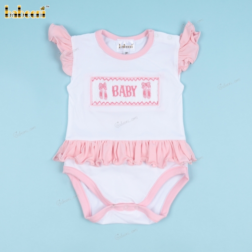Pink Bubble Smocked Name 