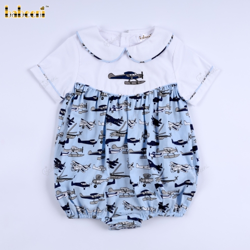 Blue Airplane Print Jumpsuit- BB3565