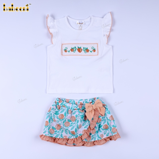 Sweet Peach Garden Skirt Set for Girls- BB3597