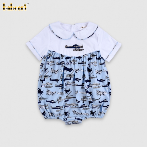 Blue Airplane Print Jumpsuit- BB3565