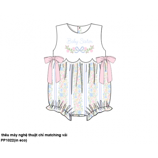 Baby Sister Floral Scallop Bubble Romper (Pre-Order)- BB3602