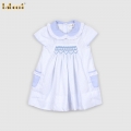 geometric-smocked-dress-blue-white-dots-for-girl---bb3163