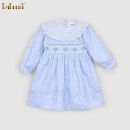 geometric-smocked-belted-dress-in-blue-for-girl---bb3203a
