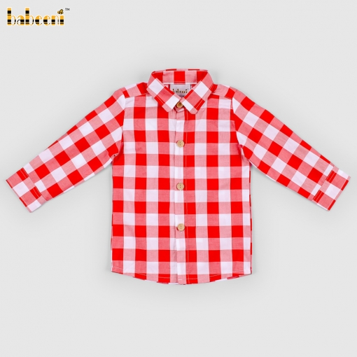 Red check boy shirt – BB3010B