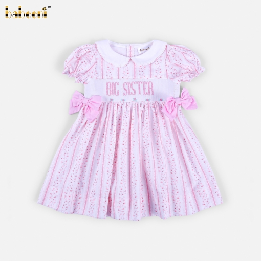 Big Sister Pink Floral Puff Sleeve Dress - BB3599