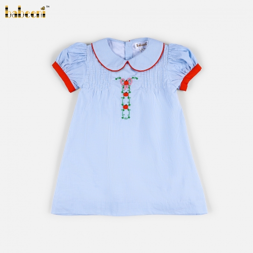 Baby Dress with Pumpkin Vine Embroidery - BB3635