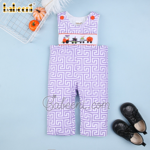 Nice Halloween smocked boy longall - BB1067