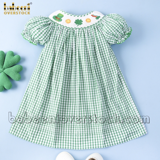 Beautiful St Patrick smocked dress - BB1820A