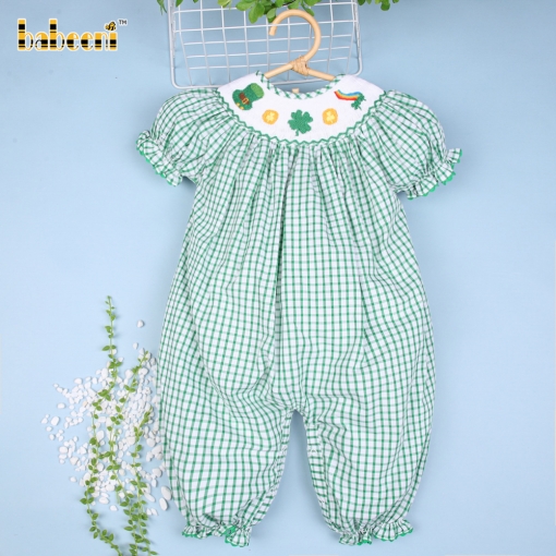 Long shape St Patrick smocked bubble - BB1821