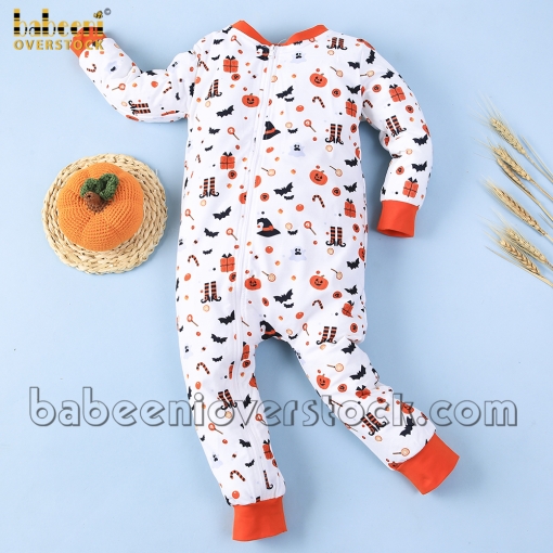 Printed Halloween pumpkin boy long bubble - BB2302