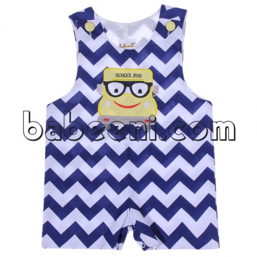 School bus applique boy jon jon - BB696