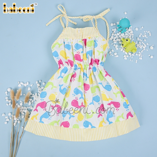 Multi color whale summer dress with sleeveless - BB725A