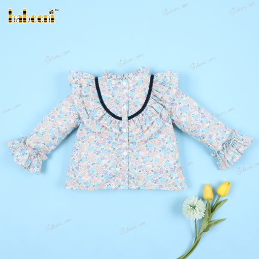 Plain Shirt Green Floral Mallard Green For Girl - BB3254B