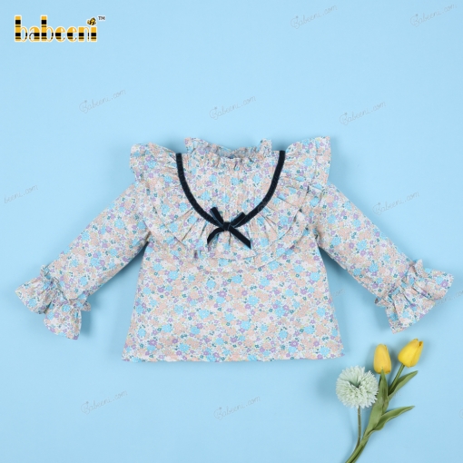 Plain Shirt Green Floral Mallard Green For Girl - BB3254