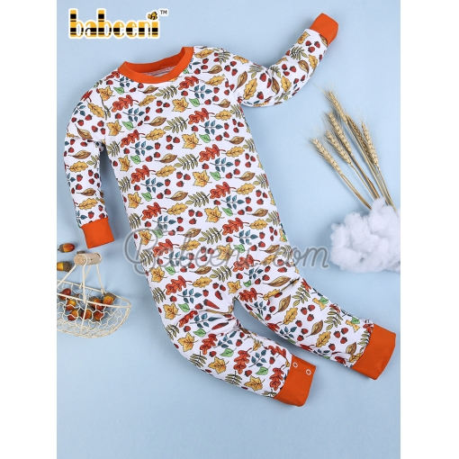 Nice fall leaves boy long bubble - BB2381