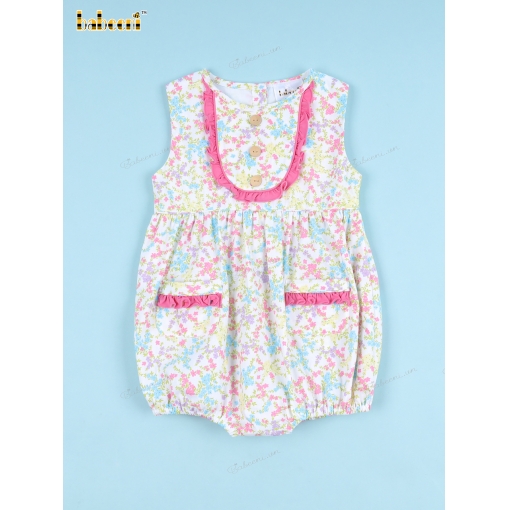 Plain FLoral Bubble Pink Accent For Girl - BB3343