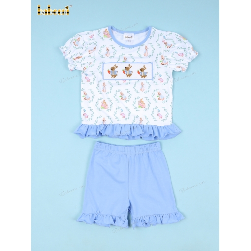 Easter Bunney Smocked Outfit For Girl- BB3351A