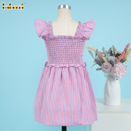 Girl Shirred Dress In Purple - BB3374A