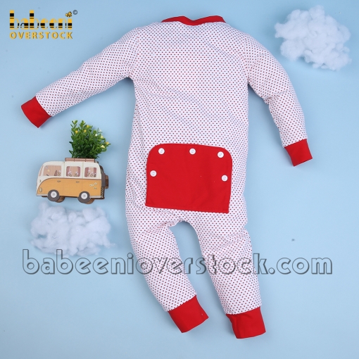 Red polka dot boy bubble - BB2421A