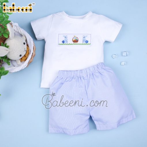 Cute bunny boy smocked set - BB1162
