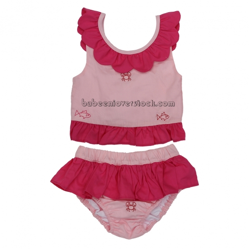 Sea animal embroidery swimwear two piece set - BB1419A