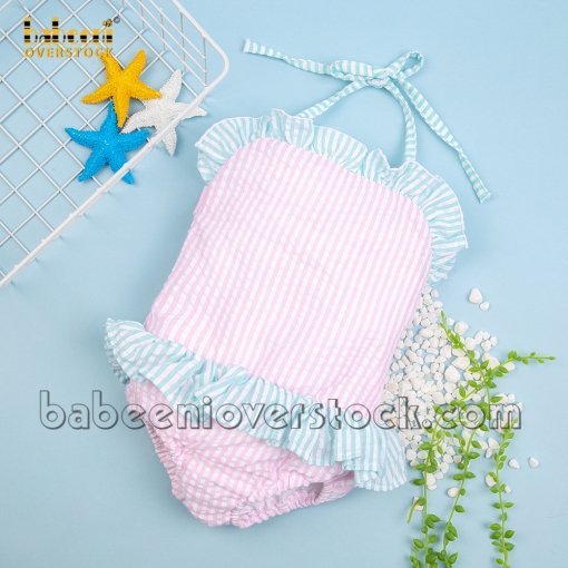 Pink stripe girl swimsuit - BB2489
