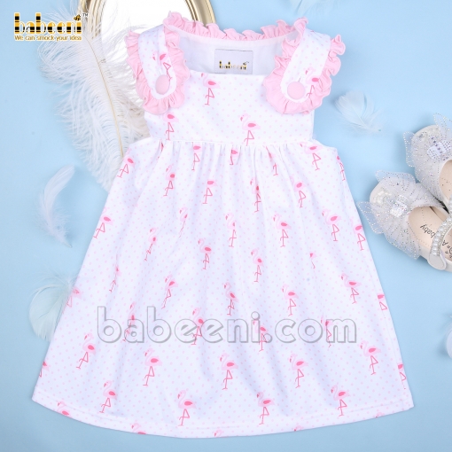 Flamingo dress for little girl - BB2504