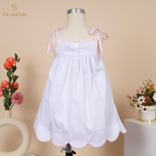Geometric smocking two strap dress – BB3060