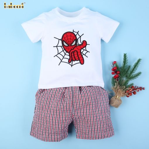 Spiderman applique boy clothing set - BB3103
